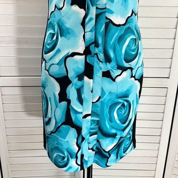 Worthington Sheath Dress Medium Blue Floral NWOT - Picture 7 of 14